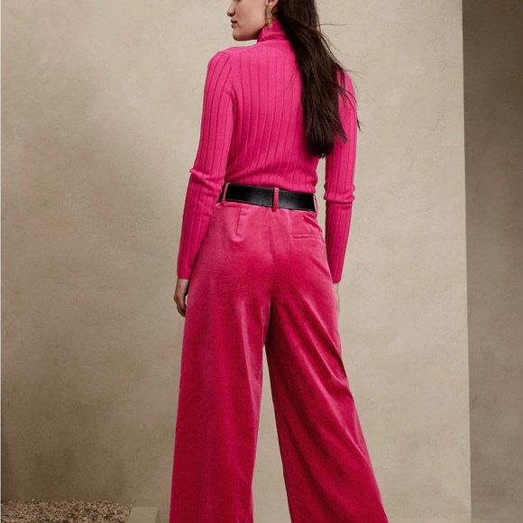 Cabin Red Velvet Wide Leg Pants NWT - Picture 2 of 5